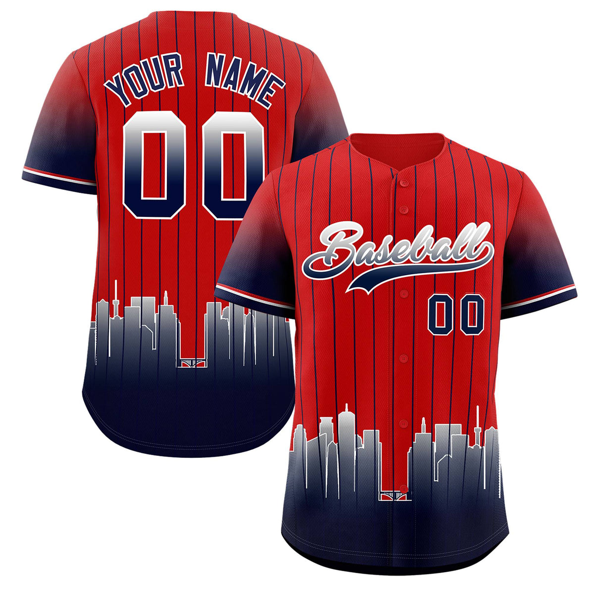 Custom Red Minnesota-Twins City Silhouette Authentic Baseball Jersey