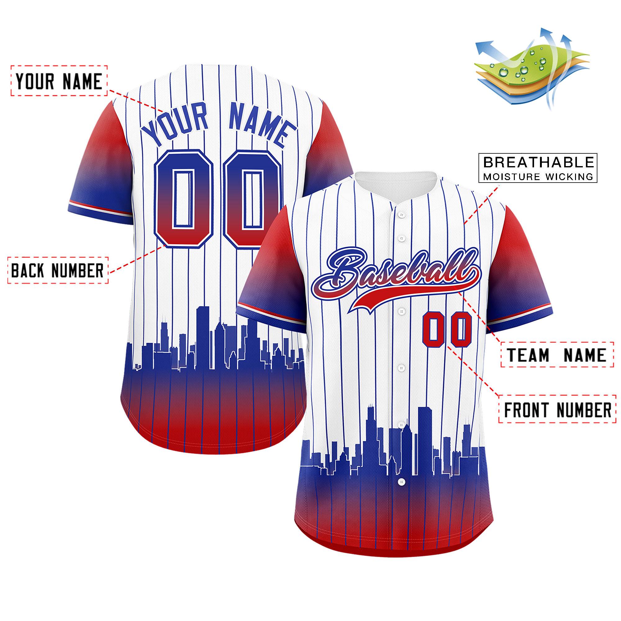Custom White Chicago City Silhouette Authentic Baseball Jersey