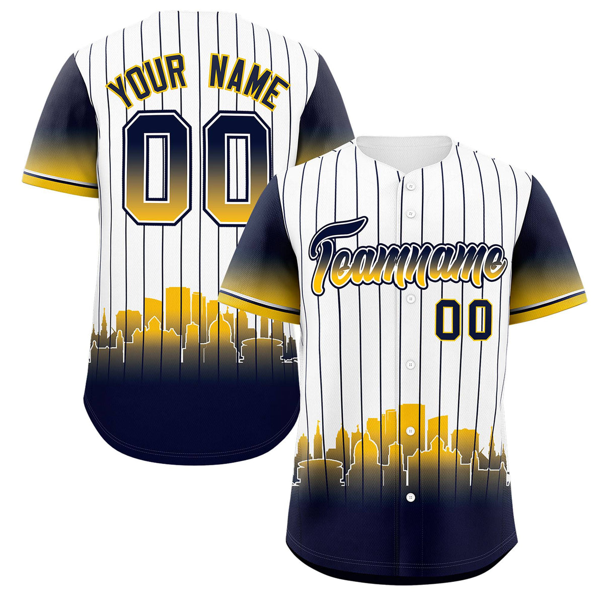 Custom White Milwaukee City Silhouette Authentic Baseball Jersey