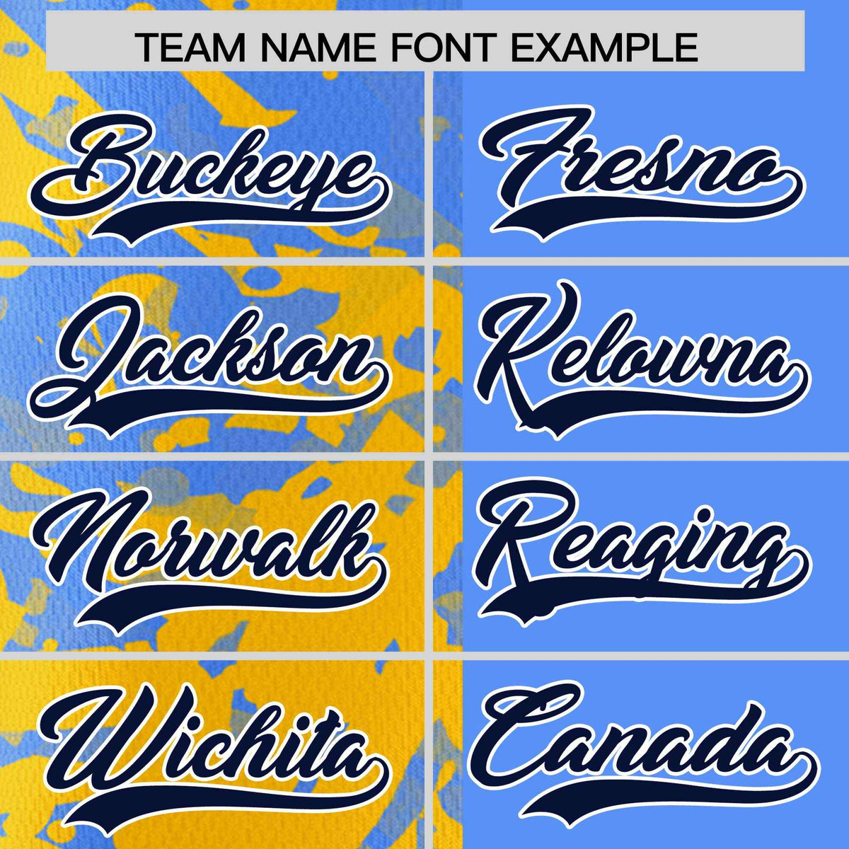 Custom Blue Yellow Split Personalized Graffiti Raglan Sleeve Authentic Baseball Jersey