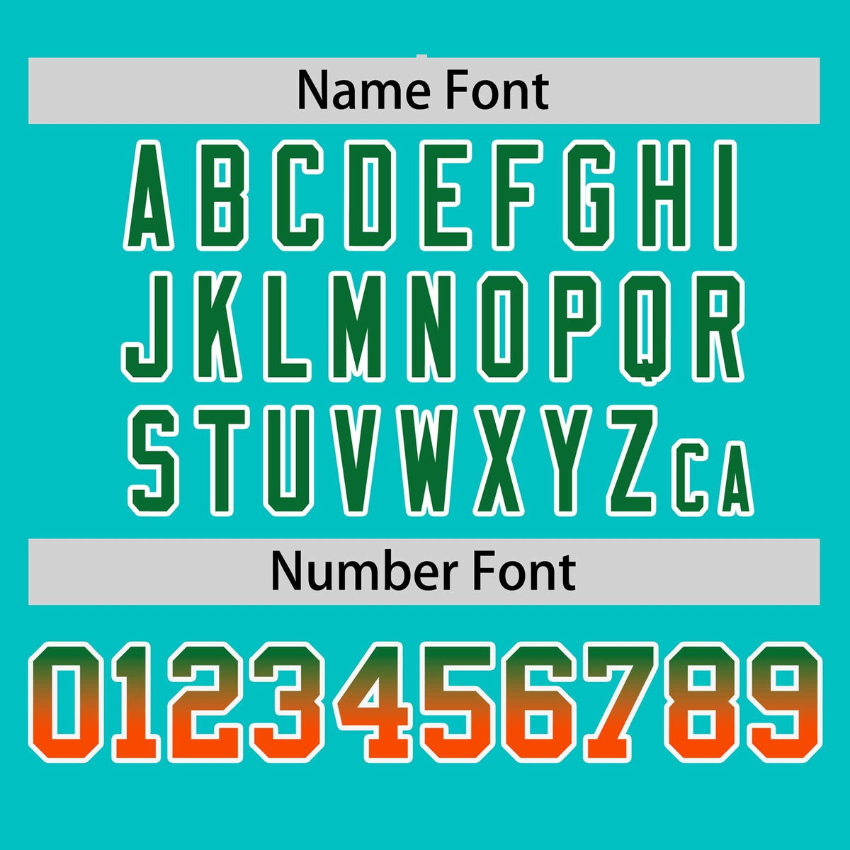 Custom Aqua Kelly Green-Orange Personalized Gradient Font And Side Design Authentic Baseball Jersey