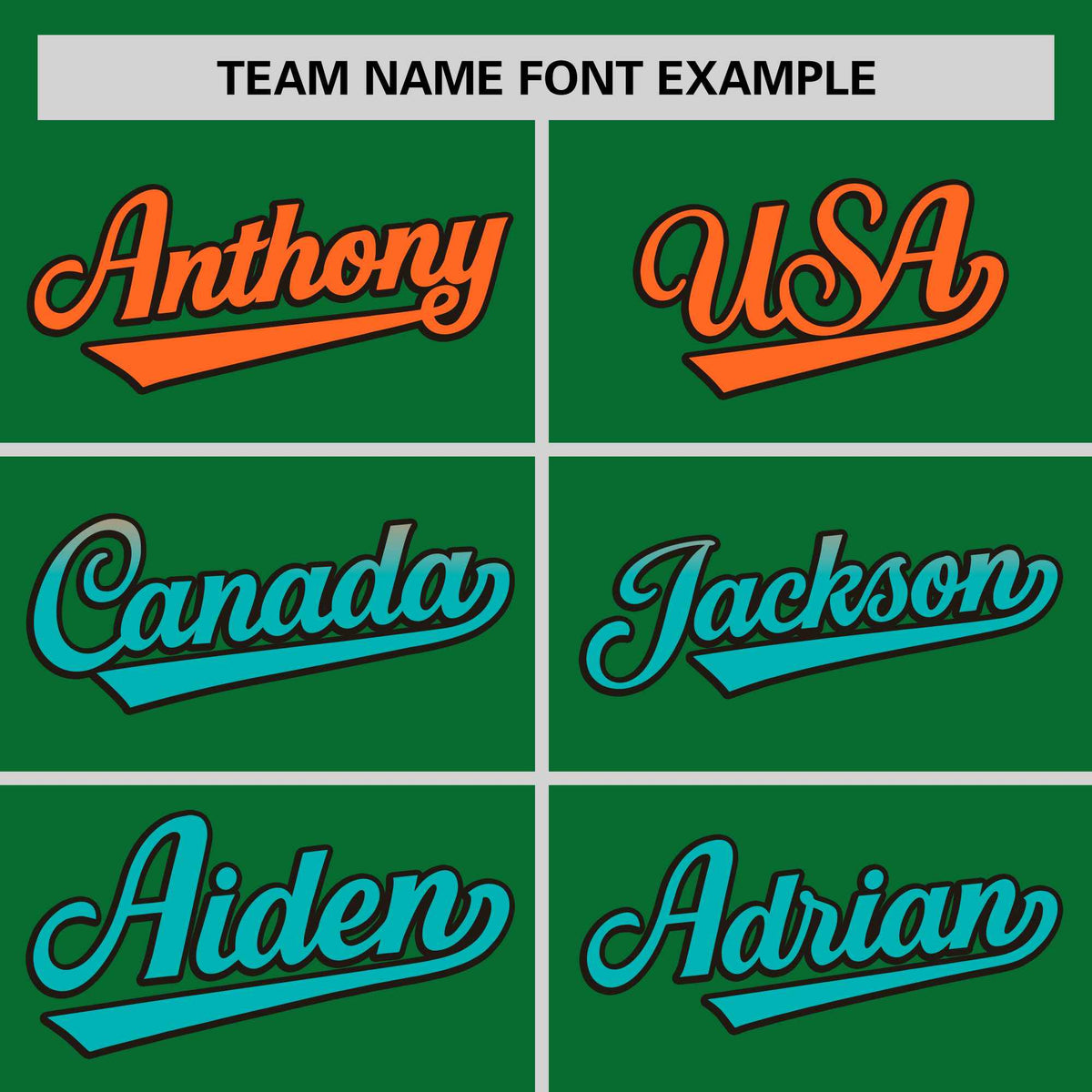 Custom Kelly Green Orange-Aqua Personalized Gradient Font And Side Design Authentic Baseball Jersey