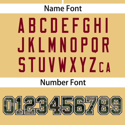 Custom Khaki Personalized Camo Font Authentic Baseball Jersey