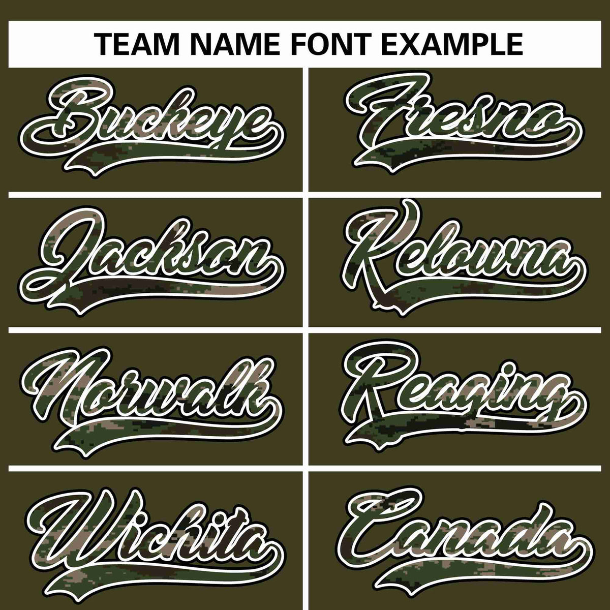 Custom Olive Personalized Camo Font Authentic Baseball Jersey