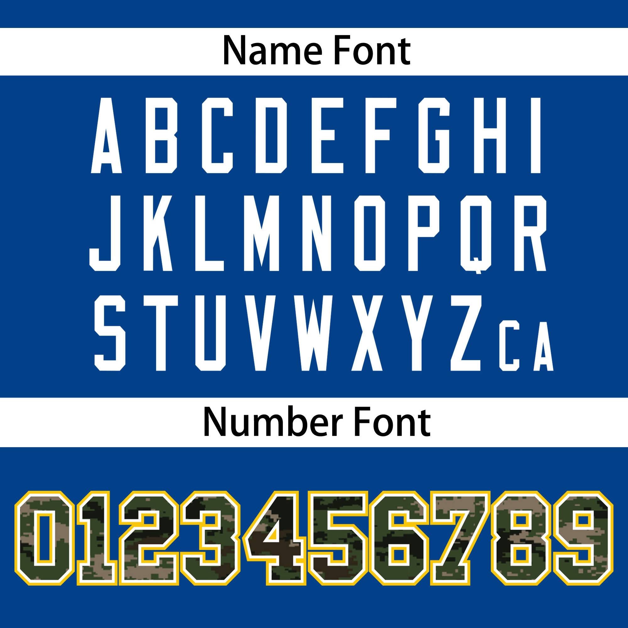 Custom Royal Personalized Camo Font Authentic Baseball Jersey