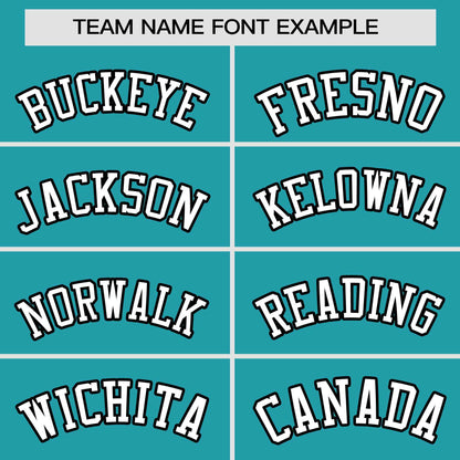 Custom Aqua Black Personalized Gradient Side Design Authentic Baseball Jersey
