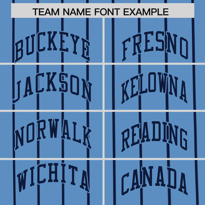 Custom Light Blue Navy Pinstripe Personalized Side Two-tone Authentic Baseball Jersey