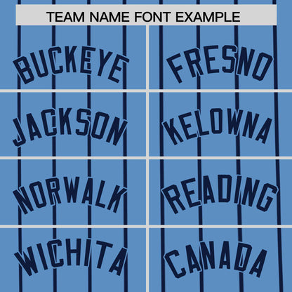 Custom Light Blue Navy Pinstripe Personalized Side Two-tone Authentic Baseball Jersey