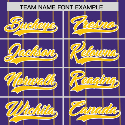 Custom Purple Gold Pinstripe Personalized Side Two-tone Authentic Baseball Jersey