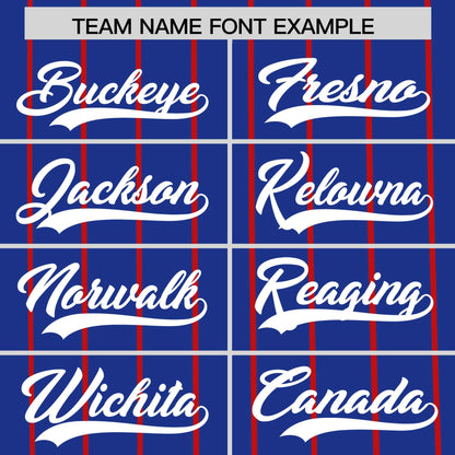 Custom Royal Red Pinstripe Personalized Side Two-tone Authentic Baseball Jersey