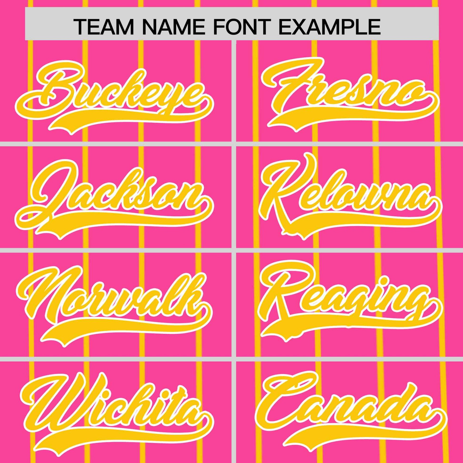Custom Pink Gold Pinstripe Personalized Side Two-tone Authentic Baseball Jersey