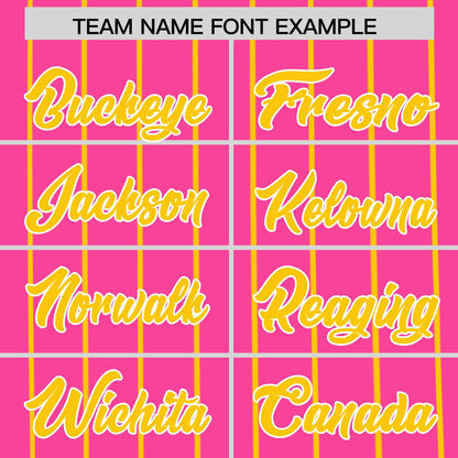 Custom Pink Gold Pinstripe Personalized Side Two-tone Authentic Baseball Jersey