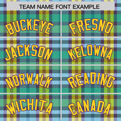 Custom Multi Color Personalized Plaid Design Authentic Baseball Jersey