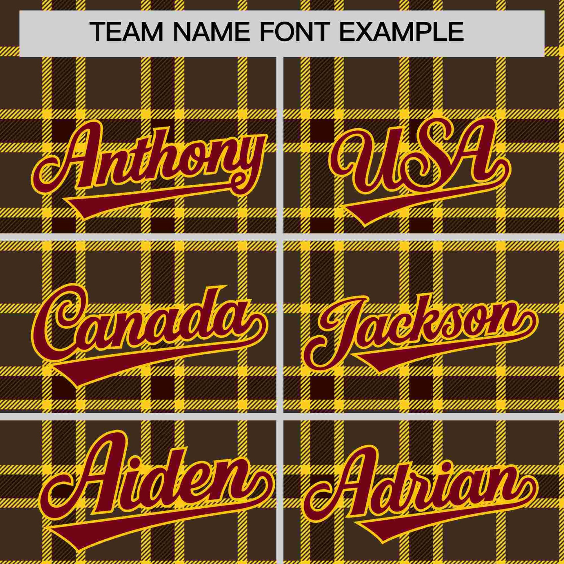 Custom Brown Personalized Plaid Design Authentic Baseball Jersey