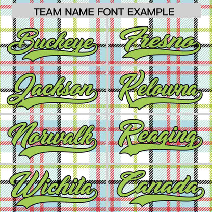 Custom Multi Color Personalized Plaid Design Authentic Baseball Jersey
