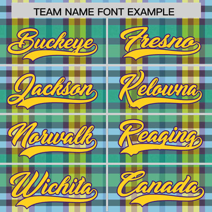 Custom Multi Color Personalized Plaid Design Authentic Baseball Jersey