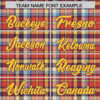 Custom Multi Color Personalized Plaid Design Authentic Baseball Jersey