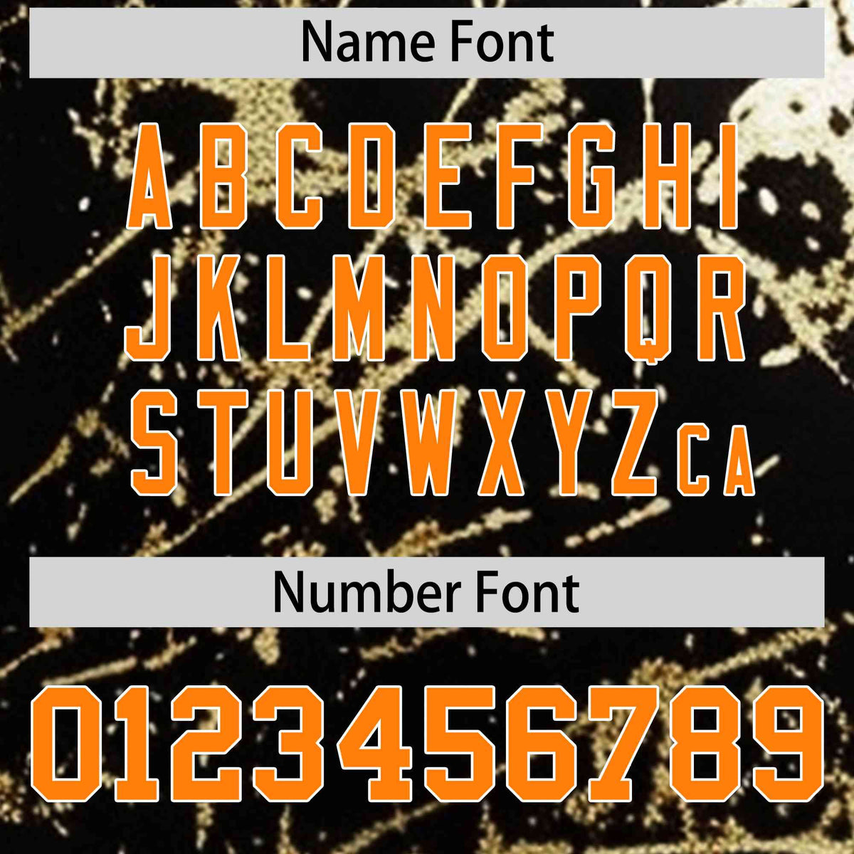 Custom Black Orange Metallic Gold Splatter Urban Streetwear Baseball Jersey