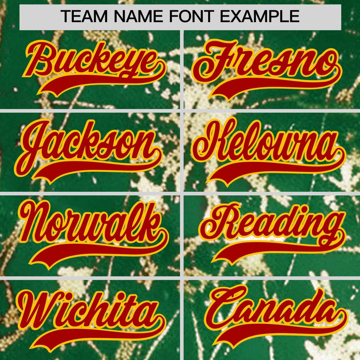 Custom Kelly Green Red Metallic Gold Splatter Breathable&amp;Wrinkle-Resistant Baseball Jersey