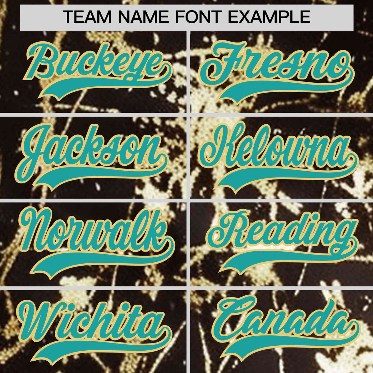 Custom Brown Aqua Metallic Gold Splatter Breathable&amp;Wrinkle-Resistant Baseball Jersey
