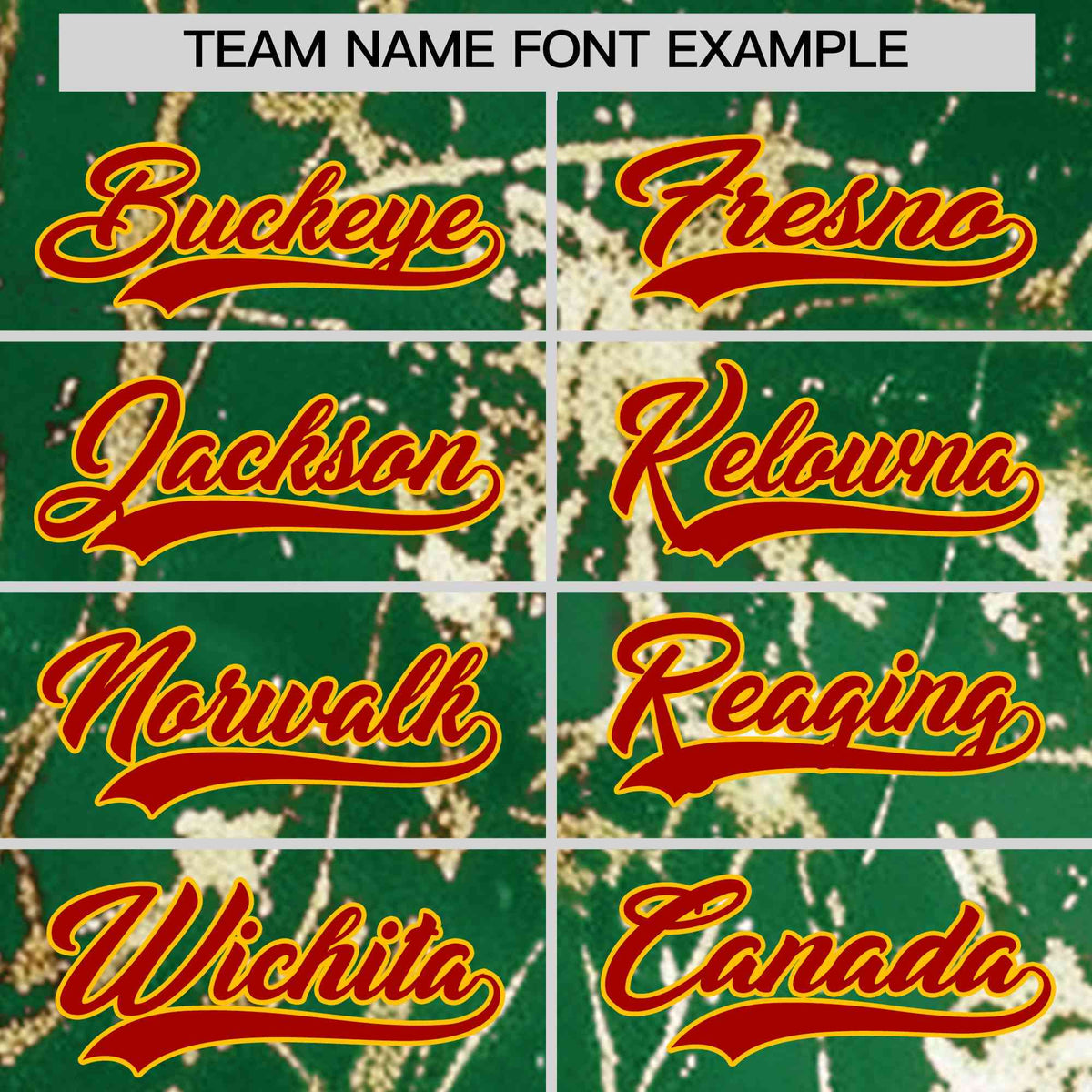 Custom Kelly Green Red Metallic Gold Splatter Breathable&amp;Wrinkle-Resistant Baseball Jersey