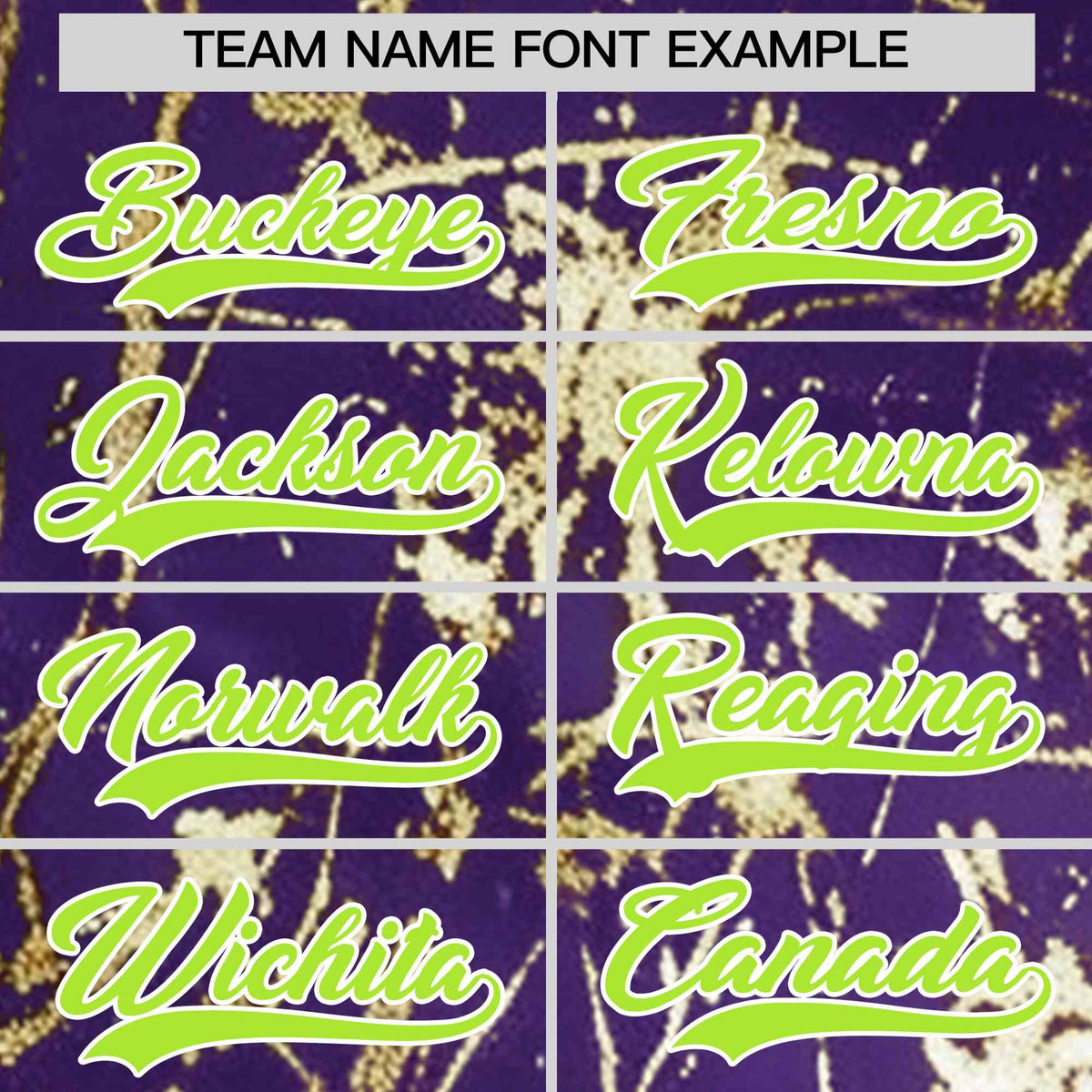 Custom Purple Neon Green Metallic Gold Splatter Urban Streetwear Baseball Jersey