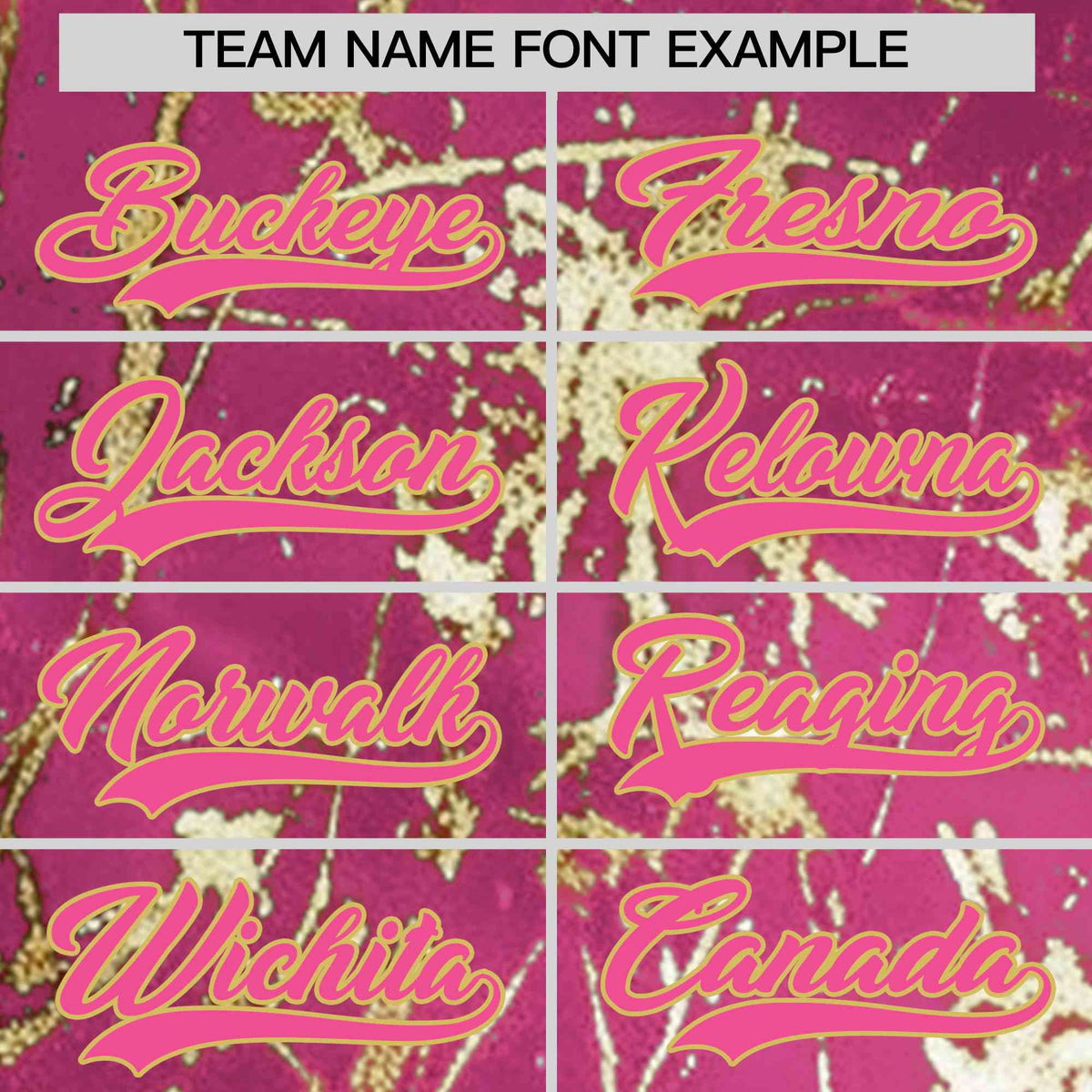 Custom Pink Old Gold Shiny Gold Cracked Texture Baseball Jersey