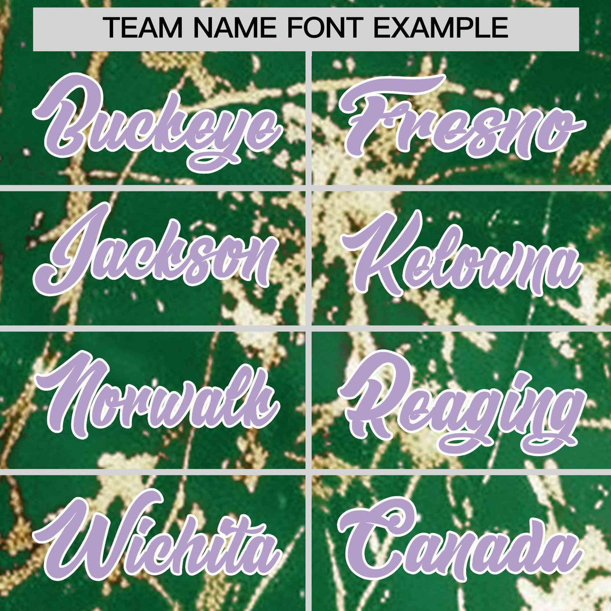 Custom Kelly Green Light Purple Metallic Gold Splatter Urban Streetwear Baseball Jersey