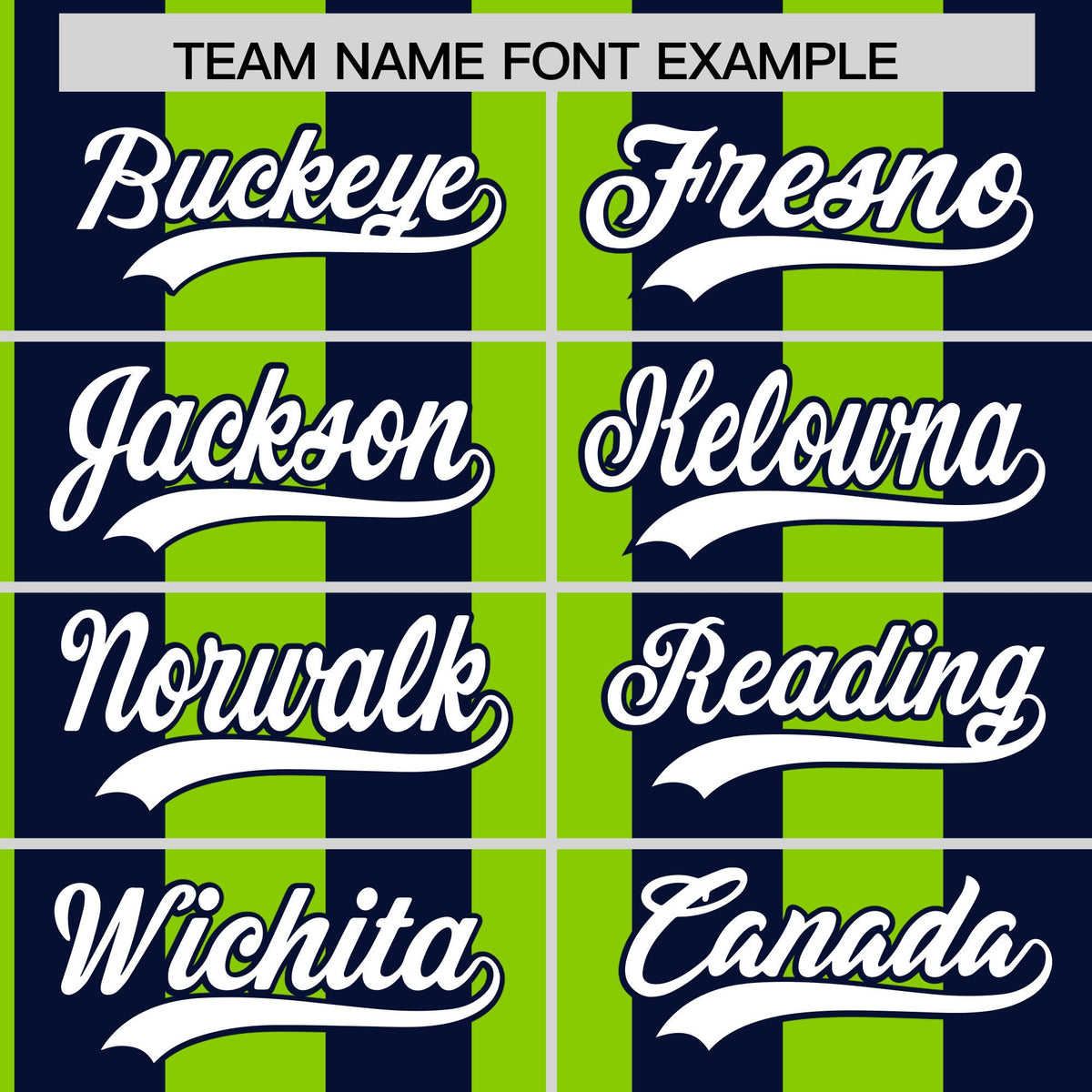 Custom Navy Neon Green Stripe Fashion Authentic Two-Button Baseball Jersey