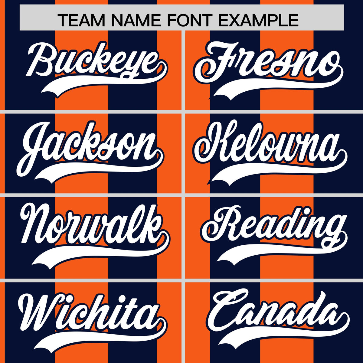 Custom Navy Orange Stripe Fashion Authentic Two-Button Baseball Jersey