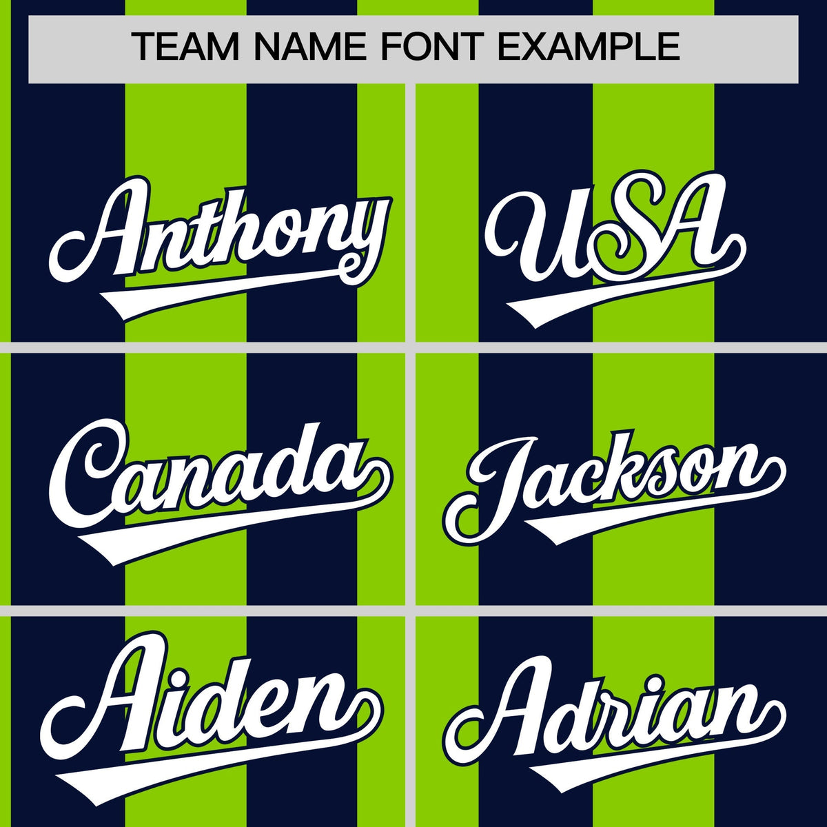 Custom Navy Neon Green Stripe Fashion Authentic Two-Button Baseball Jersey