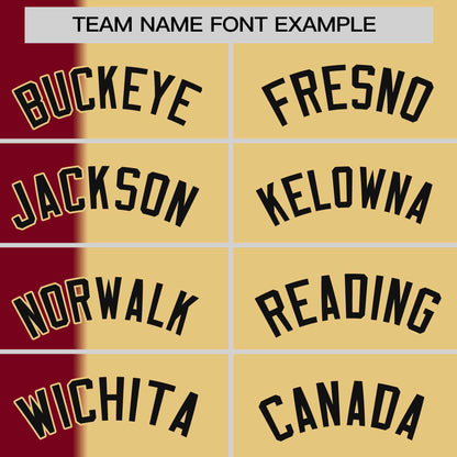 Custom Crimson Khaki Gradient Stripe Fashion Authentic Two-Button Baseball Jersey