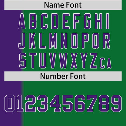 Custom Purple Kelly Green Gradient Stripe Fashion Authentic Two-Button Baseball Jersey