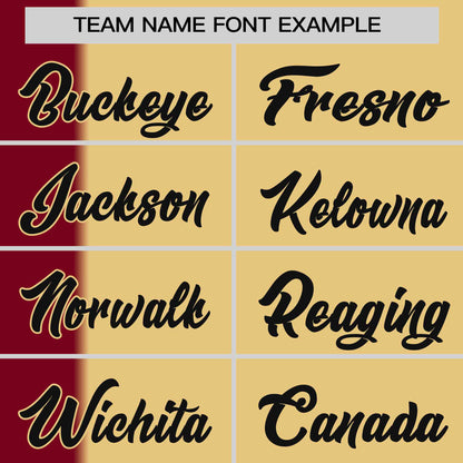 Custom Crimson Khaki Gradient Stripe Fashion Authentic Two-Button Baseball Jersey