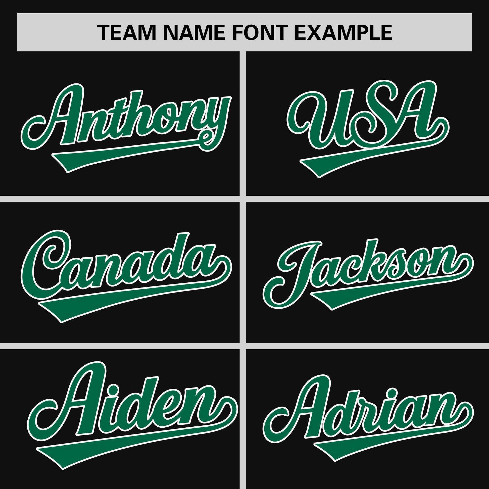 Custom Black Kelly Green-White Stripe Fashion Raglan Sleeves Authentic Two-Button Baseball Jersey