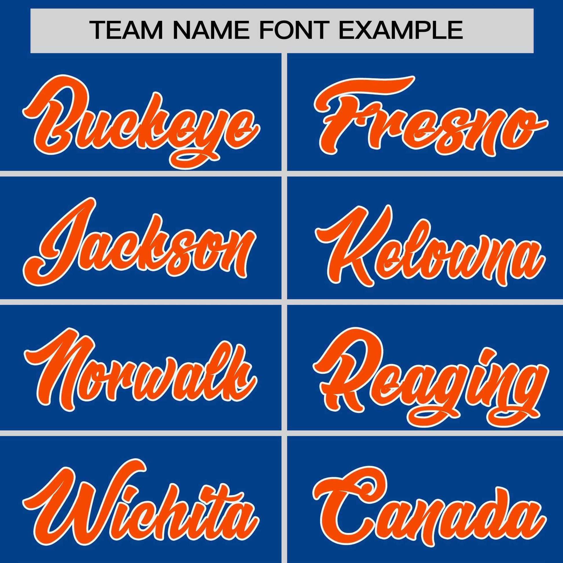 Custom Royal Orange-White Stripe Fashion Raglan Sleeves Authentic Two-Button Baseball Jersey