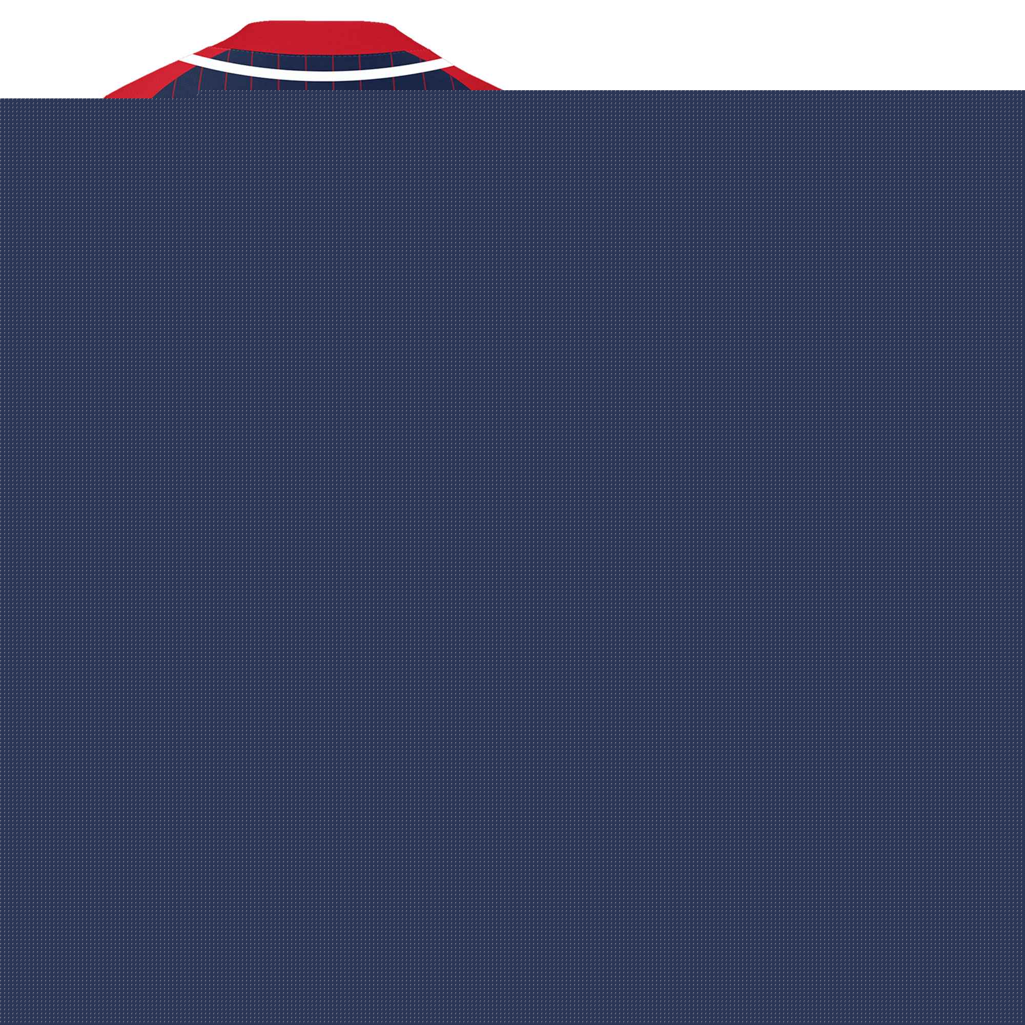 Custom Navy Red-White Stripe Fashion Raglan Sleeves Authentic Two-Button Softball Jersey