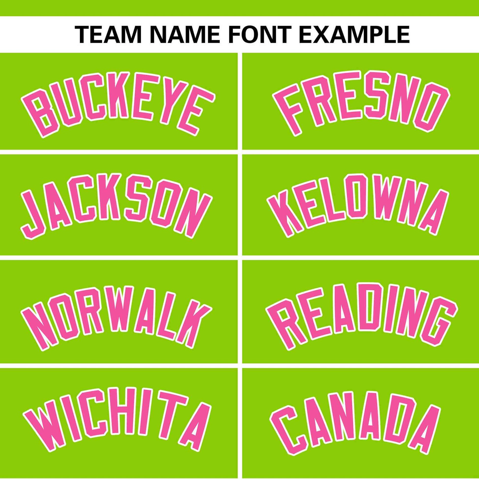 Custom Neon Green White-Pink Color Block Personalized Authentic Two-Button Baseball Jersey