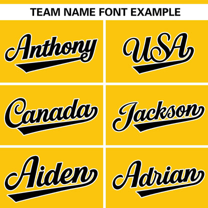 Custom Gold White-Black Color Block Personalized V-Neck Authentic Pullover Baseball Jersey
