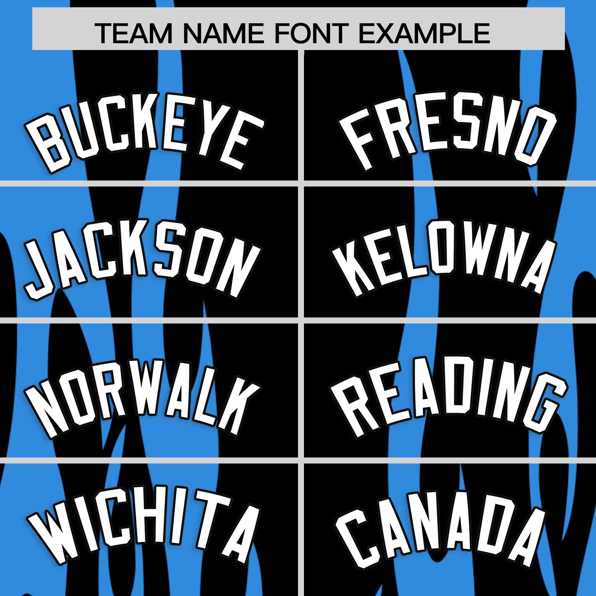 Custom Black Powder Blue Flame Pattern Authentic Pullover Baseball Jersey