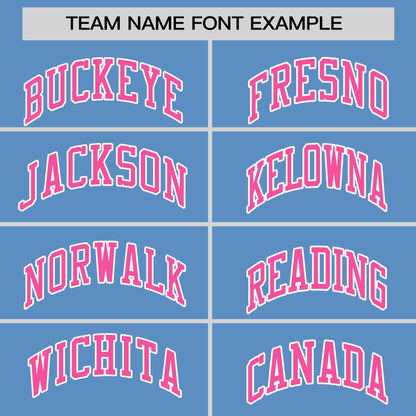 Custom Light Blue Pink-White Personalized Horizontal Stripe Authentic Pullover Baseball Jersey