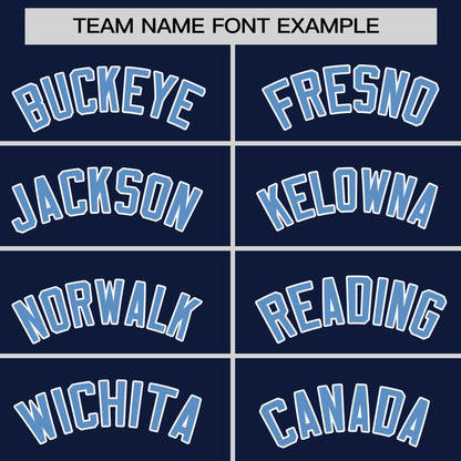 Custom Navy Light Blue Personalized Horizontal Stripe Authentic Pullover Baseball Jersey