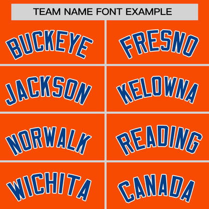 Custom Orange Royal Personalized Horizontal Stripe Authentic Pullover Baseball Jersey