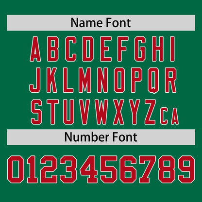 Custom Kelly Green Red Personalized Horizontal Stripe Authentic Pullover Baseball Jersey