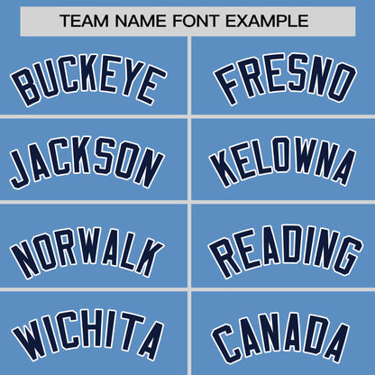 Custom Light Blue Navy Personalized Horizontal Stripe Authentic Pullover Baseball Jersey