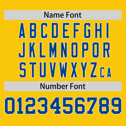 Custom Gold Royal Personalized Horizontal Stripe Authentic Pullover Baseball Jersey