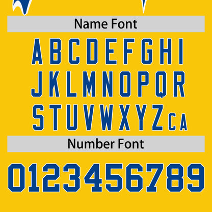 Custom Gold Royal Personalized Horizontal Stripe Authentic Pullover Baseball Jersey