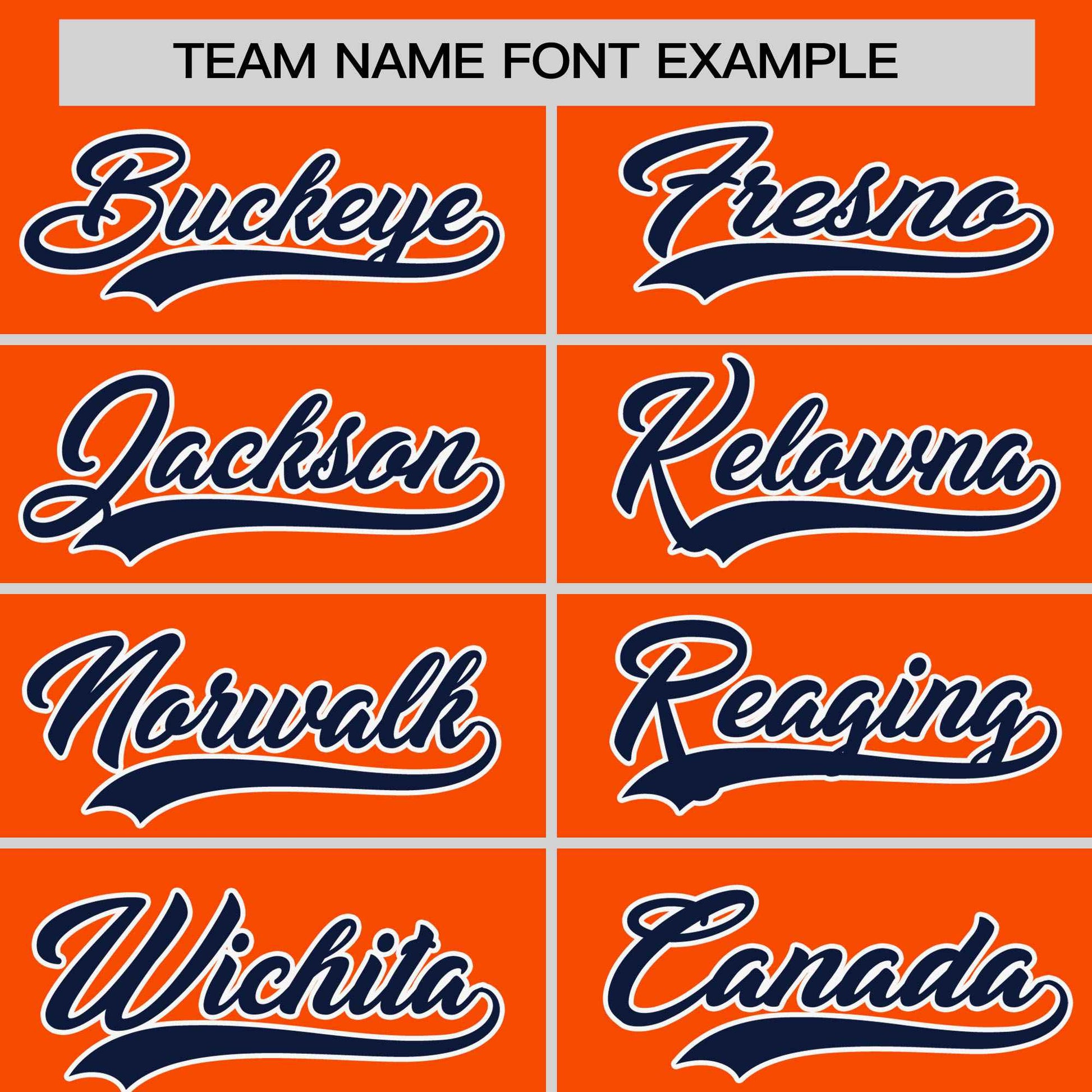 Custom Orange Navy Personalized Horizontal Stripe Authentic Pullover Baseball Jersey