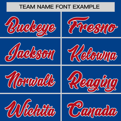 Custom Royal Red Personalized Horizontal Stripe Authentic Pullover Baseball Jersey