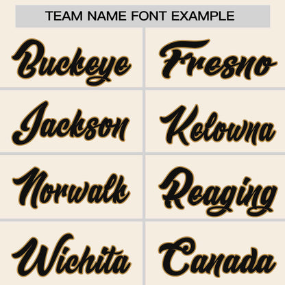 Custom Cream Old Gold-Black Personalized Horizontal Stripe Authentic Pullover Baseball Jersey